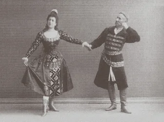 Julia und Felix Kschessinsky in der Mazurka (Polnischer Tanz) im Original Ivanov-Petipa Schwanensee, 1895
